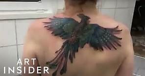 Flying Phoenix Tattoo Looks Like It's Moving