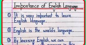 Importance of English language essay | Importance of English language speech | Importance of English