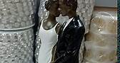 SCHOLMART African American Wedding Cake Toppers Bride and Groom, Black Couple Cake Topper, Black Bride and Groom Cake Topper, Wedding Party Cake Topper, Wedding Party Figurines (African Couple)