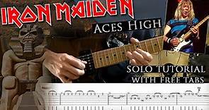 Iron Maiden - Aces High Dave Murray's solo lesson (with tablatures and backing tracks)