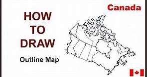 Canada: Outline map of Canada with provinces