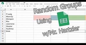 Using Random Number Generator to Create Random Groups with Google Sheets