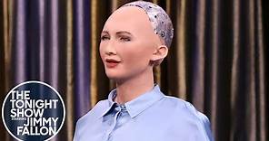 Tonight Showbotics: Jimmy Meets Sophia the Human-Like Robot