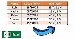 How to Calculate Age Using Date of Birth in Excel