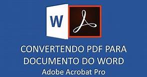 Adobe Acrobat Pro: Como exportar PDF para documento do Word