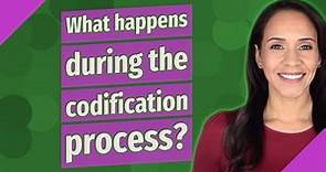 What happens during the codification process?