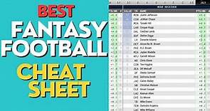 Best Fantasy Football CHEAT SHEET for Drafting 2024 NFL SEASON