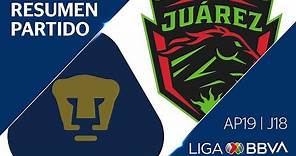 Resumen y Goles | Pumas vs Juárez | Apertura 2019 - Jornada 18 | Liga BBVA MX