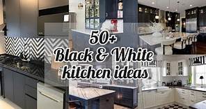50+ Black & White kitchen Ideas | Black and white modular kitchens | 2022 Trendy Kitchen cabinets