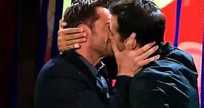 Hugh Jackman kissing Ivan Urgant