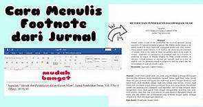 Mudah banget! Cara Menulis Footnote dari Jurnal | Footnote Referensi Jurnal