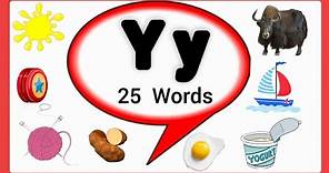 Letter Y words for kids/ Words start with letter Y/ Phonics letter Y/Y letter words/Y for words