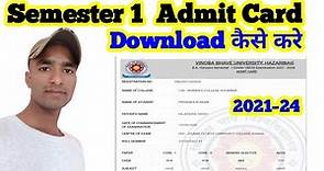 semester 1 admit download kaise karen | VBU semester 1admit card | how to download admit card