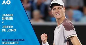 Jannik Sinner v Jesper De Jong Highlights | Australian Open 2024 Second Round