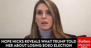JUST IN: Hope Hicks Gives Testimony In Newly-Revealed Video Released By Jan. 6 Committee