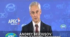Russian Minister of Economic Development, Andrey Belousov, opens AMM 2012 press conference