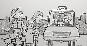 Como Dibujar un taxista paso a paso para niños.