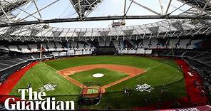 Yankees v Red Sox: London Stadium turf transformed for baseball game