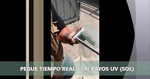 COMO PEGAR VIDRIO A METAL, TIEMPO REAL SIN LAMPARA CON RAYO DEL SOL (UV)