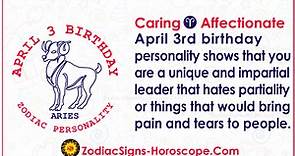 April 3 Zodiac (Aries) Horoscope Birthday Personality and Lucky Things