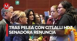 'Malú' Micher anuncia su renuncia a Morena durante una sesión del Senado