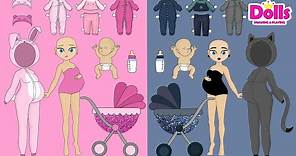 🤰PAPER DOLLS DRESS UP & NEWBORN BABY CARE PAPER CRAFTS
