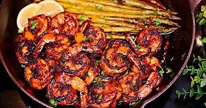 One Pan Blackened Shrimp and Asparagus Recipe - Easy Shrimp and Asparagus