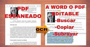 Convierte los PDF escaneados a PDF editable o a WORD - En 3 sencillos pasos