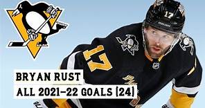 Bryan Rust (#17) All 24 Goals of the 2021-22 NHL Season