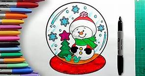 Cómo Dibujar y Colorear una Esfera de Navidad Paso a Paso - Dibujos Fáciles para Pintar de Navidad