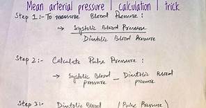 Mean arterial pressure | calculation | formula | explanation | trick | med tutorials |