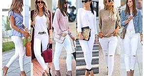 60 Ideas para Combinar tu Jeans Blanco/ Tendencias De Moda 2021 / White Jeans Outfits
