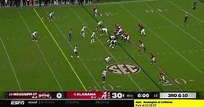 Tyler Harrell’s first reception at Alabama