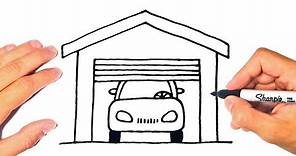 Cómo dibujar un Garaje | Dibujo de Garaje de carros o autos