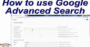 How to use Google Advanced Search