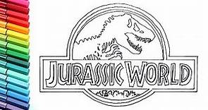 Drawing and Coloring Jurassic World Logo - Dinosaurs Color Pages for Childrens