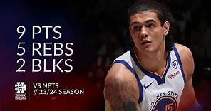 Gui Santos 9 pts 5 rebs 2 blks vs Nets 23/24 season