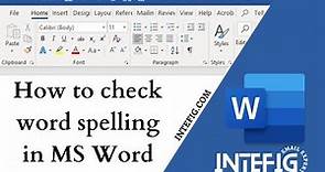 How to check word spelling in MS Word