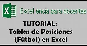 Tabla de Posiciones en Excel (Fútbol)