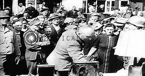 Civilians of a town, Weimar on a forced visit to the Buchenwald concentration cam...HD Stock Footage