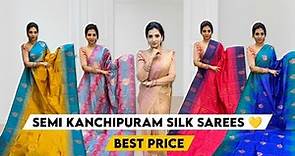 ❤️Semi Kanchipuram Silk Sarees @ Rs.949❤️ Place order on website www.lakshmiboutique.co.in❤️