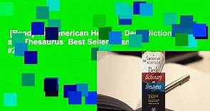 [Read] The American Heritage Desk Dictionary and Thesaurus  Best Sellers Rank : #2