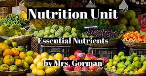 nutrition- Six essential nutrients
