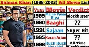 Salman Khan (1988 - 2023) all movie list | salman khan all movie list hit and flop #salmankhan