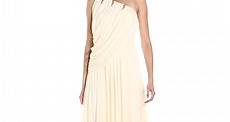 Halston Heritage Women's One Shoulder Draped Jersey Gown