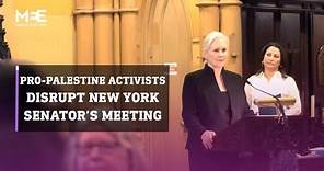 Pro-Palestine activists disrupt New York senator Kirsten Gillibrand's meeting