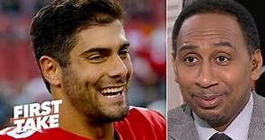 Stephen A. gives props to Jimmy Garoppolo … sort of | First Take