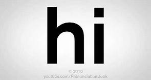 How to Say Hi