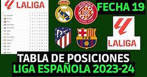 TABLA DE POSICIONES DE LA LIGA ESPAÑOLA - TABLA DE POSICIONES DE LA LIGA ESPAÑOLA FECHA 19