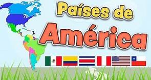 Países de América en español - Mapa, banderas y capitales para niños
